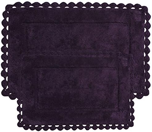 VALUE HOMEZZ INDY Bath Rugs Size 21 x 34/17 x 24 Non Skid High Absorbency & Durable Machine Washable Bath Mat (Purple)
