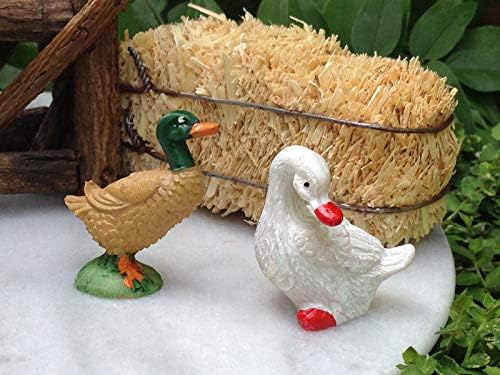 ShopForAllYou Figurines and Statues Miniature Dollhouse Fairy Garden Accessories ~ Set of 2 Small Duck & Goose ~ New