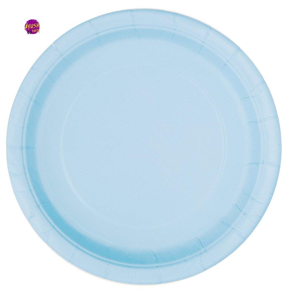 Baby Blue Round Paper Plates Pack of 20(18cm) Amazon.co.uk Kitchen & Home