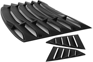 IKON MOTORSPORTS, Window Louver Compatible with 2016-2023 Chevy Camaro, IKON Style,Rear Louver and Side Quarter Scoop Louvers