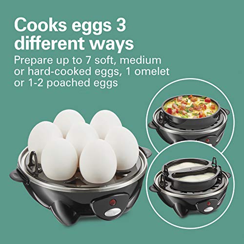 Hamilton Beach 3in1 Electric Hard Boiled Egg Cooker, Poacher & Omelet