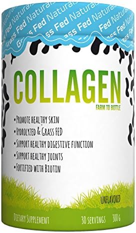 Pure Hydrolyzed Collagen Peptides, Dietary Supplement, Grass Fed, 30 Servings, Added Biotin, Promotes healthy Skin