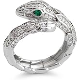 Loire Boutique Non Tarnish Gold & Silver Plated Ring for Women Men Stylish Statement Animal Jewelry with Micro-Pave CZ Adjustable Size 10-12 for a Loose Fit Fashion Gift