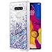 Caka Case Compatible for LG V40 ThinQ Case Glitter Case Liquid Luxury Fashion Bling Flowing Floating Sparkle Glitter Soft TPU Case Compatible for LG V40 ThinQ 2018 (Blue Purple)