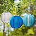 3 Blue Solar Hanging Nylon Lanterns, 12