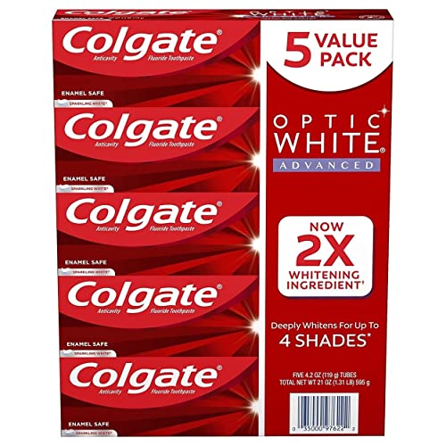 Colgate Optic White Advanced Whitening Toothpaste, Sparkling White