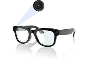 CUISUTO Smart Camera Glasses for Photos& Audio & Videos | 8MP HD Recording, 7H Battery, Lightweight AI Camera Glasses for Men & Women Built-in 32G Memory Card-Anti-Blue Lights Lense