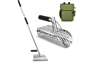EEEOZ Beach Sand Scoop with Non-Slip Handle,Metal Detecting Tool,Beach Underwater Treasure Hunting, Stainless Steel Water Metal Detecting Tool Digging Shovel Fast Sifting Metal Detector. (style4)