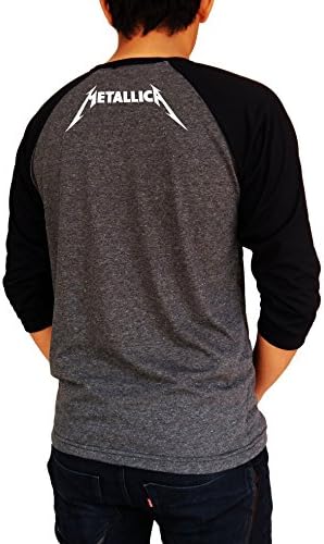 Metallica Original Logo Baseball Tee Raglan 3/4 Sleeve Men's T Shirt