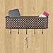 Home Basics Wall Mount Mail Letter Organizer Basket Shelf and 5 Key Hook/Holder in Brown Weave