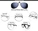 Duco Polarized Clip-on Sunglasses Flip-up Eyewear- pilot Style Glasses - Polarized Lens for Men and Women 3603 (Gray)