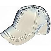 PAODIKUAI Men and Women Night Reflective Hat Runner Cap Visor Bucket Hat Flash Rave Festival Boonie Cap (Baseball Cap)