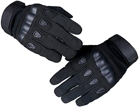 LuLuRaLa Full Finger MotorCycle Gloves Outdoor Tactical Shooting Gloves, Hard Knuckle Gloves (Black, XL)
