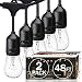 SUNTHIN Pack of 2 48ft String of Lights with 15 x E26 Sockets and Hanging Loops 18 x 11 Watt S14 Bulbs 3 Spares Indoor Outdoor String Lights Commercial String Lights Patio Lights Light Strings