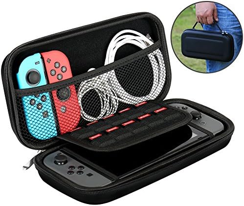 Carry Cases for Nintendo Switch Travel Pouch for Nintendo Switch with 10 Game Cartridge Holders,EVA Protective Shell