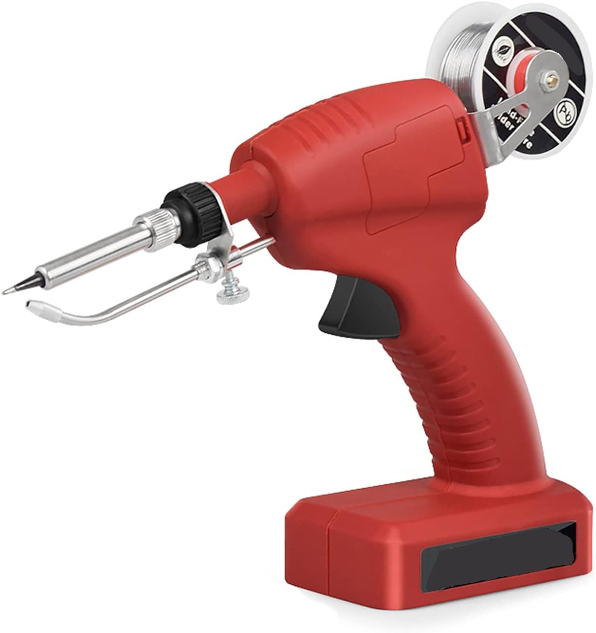 DC 12V LiIon Rechargeable Cordless Soldering Iron, 80W Handheld Automatically Send Tin Gun