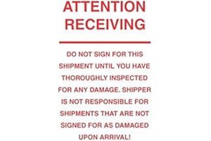 THE LABEL SUPPLIES SHOP 6" x 10" Attention Receiving Labels (250 per Roll)