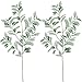 2 Pcs Artificial Lambs Ear Leaf Spray Artificial Greenery in Dusty Green Flocked 45