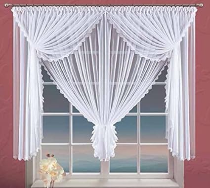 Home Decor Beautiful Voile Swag Curtains Jardiniere With A