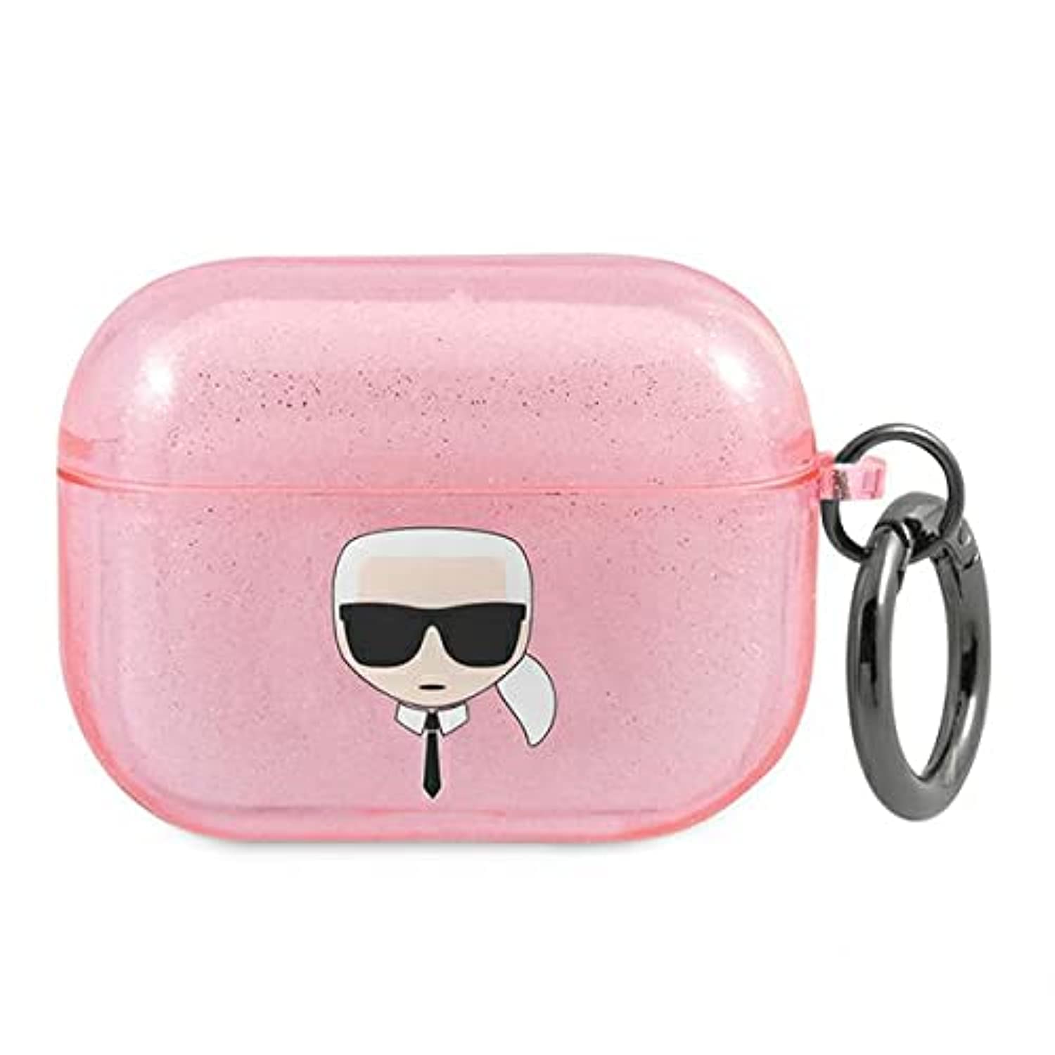 Karl Lagerfeld KLAPUKHGP Case for AirPods Pro Pink Glitter Karl's Head