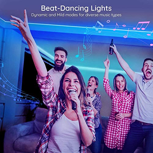 Toworld 10M WiFi LED Strip Lights, 32.8ft RGB Light Waterproof Music Sync Color Changing + Remote Control Decor for Bedroom Decor, Room Decor, Party
