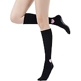 Yoga Pilates Socks with Grips for Women Ribbed Knee Highs Non Slip Cushioned Over the Calf Socks for Barre Ballet Dance