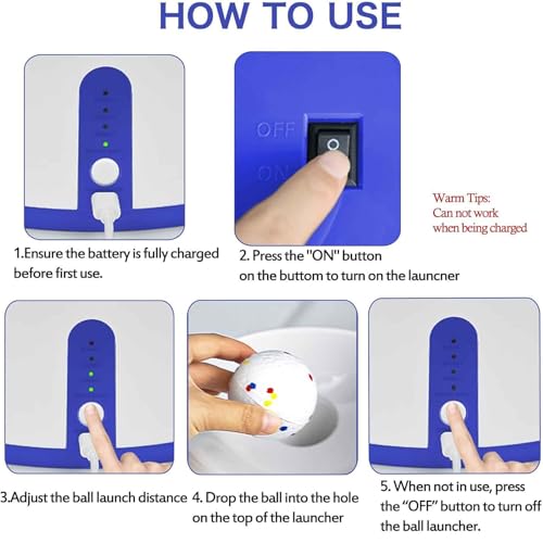 White Automatic Dog Ball Launcher, Interactive Dog Toys Tennis Balls Thrower for Small and Medium-Sized Dogs, 27 * 27 * 18Cm