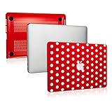 TOP CASE Polka Dot Design Red Ultra Slim Light Weight Rubberized Hard Case Cover Compatible with Apple MacBook Pro 13.3