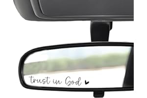 WCDHOR 2 x Trust in God Rearview Mirror Decal Water Bottle Stickers Affirmation Reminder Sticker Laptop Bumper Sticker Tumbler Vinyl Sticker Car Mirror Decal New Car Decor (Trust in God, Black)