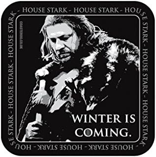 Coasteroo WINTER IS COMING Ned (Eddard) Stark Game of Thrones - FRIDGE MAGNET - 57mm x 57mm - Gloss Finish - TV/Television Themed Design