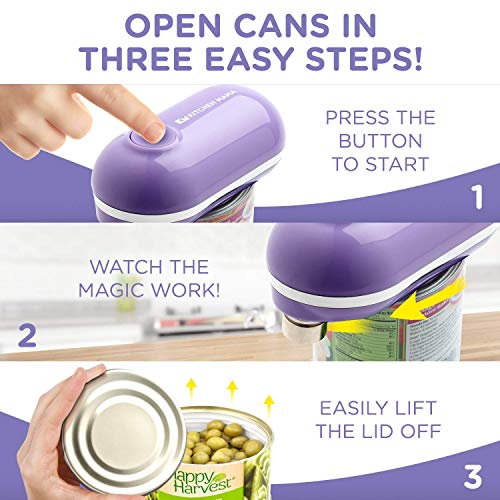 Kitchen Mama Mini Electric Can Opener Open Cans with A Simple Push of