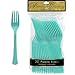 Party Perfect Cool Plastic Fork Tableware, Robin's Egg Blue, Full Size, Pack of 20