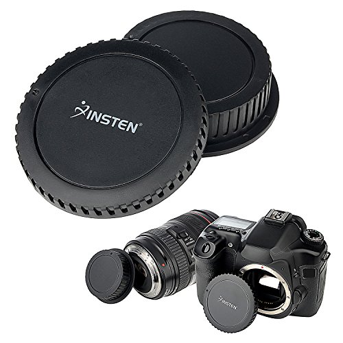 Insten Camera Body Cap and Rear Lens Cover Cap Compatible with Canon EOS