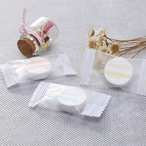 Mask Paper Dry Sheet, 20Pcs Beauty Tool Fibre Skin Care Paper DIY Facial Compressed Tablet Paper Mask (White ❤️)