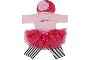 MAIHAO Reborn Baby Dolls Clothes for 17-22 Inch Newborn Baby Doll Girl, Baby Doll Clothes Outfit Accessories fit 17-22 Inch Baby Doll Girl (Red Skirt)