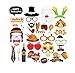 Thanksgiving Photo Booth Props Kit, 37 Pcs Happy Thanksgiving Day Pose Sign Kit for Fall Autumn Harvest Turkey Party Supplies Decorations