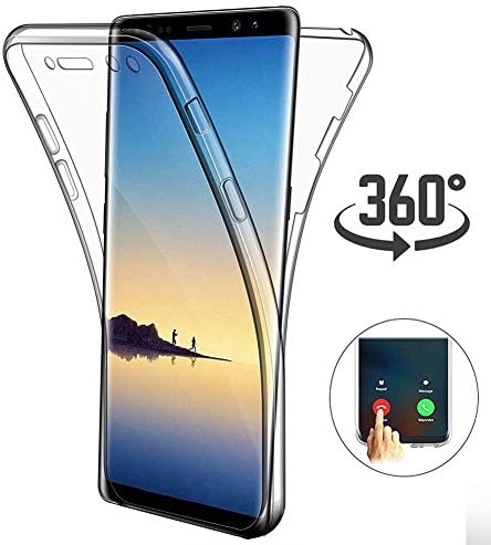 Samsung Galaxy Note 9 Case, [Touch 3.0 Upgraded Version] [360 Full Body Cover] [Front and Back Protection] Ultra Thin TPU Soft Silicone Gel Shockproof Bumper Cover [Transparent]