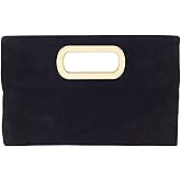 Top Handle Faux Suede Clutch
