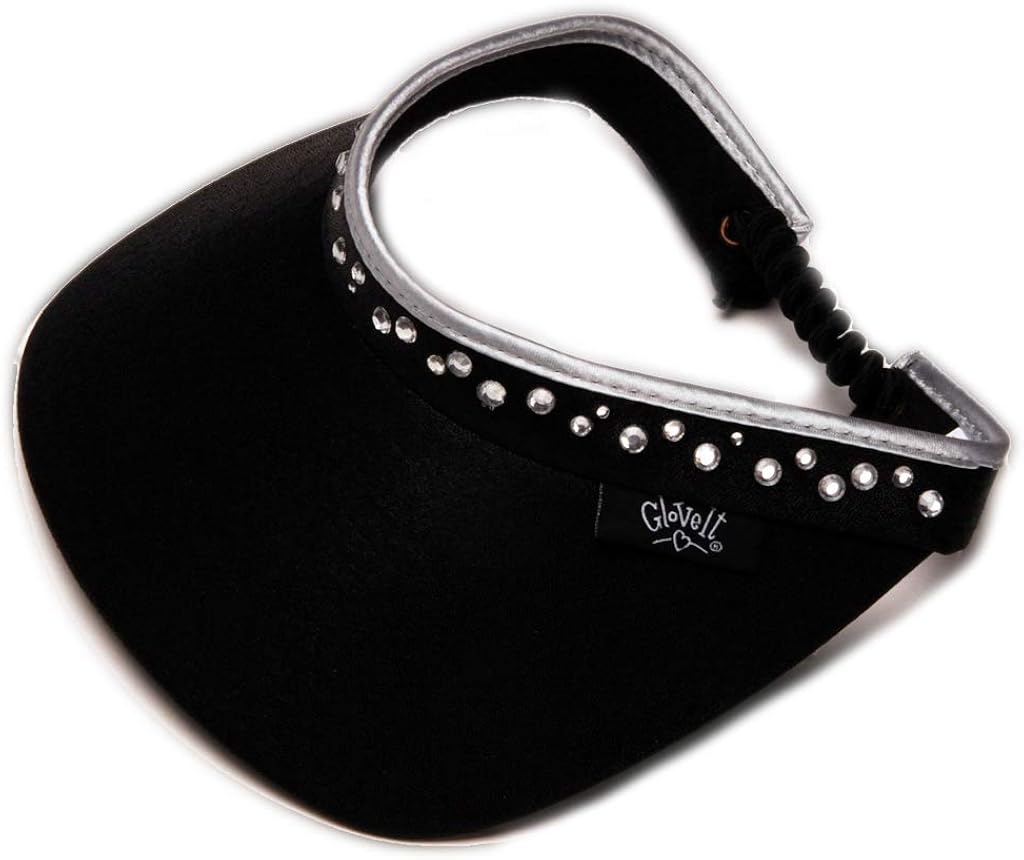 Glove It Bling Visor, Ladies Visor Hat, Sun Visor for Women, Golf Visor, Visor for Running, Tennis, Beach, Bling Visor (Black) : Visors Headwear : Clothing