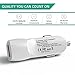 iVoler Quick Charge 3.0 USB Type C Adaptive Fast Charging Car Charger with 2-in-1 Micro USB & Type C Cable for Samsung Galaxy S7/Edge/S6/Edge/Plus/Note 5, LG G5/V20, HTC 10 and More - White