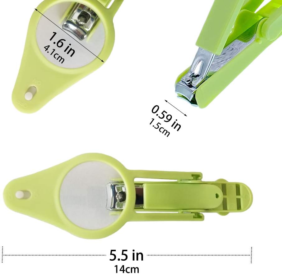 Nail Clippers with fold-Away Magnifier and LED Light, Stainless Steel Fingernails & Toenails Clippers Nail Care for The Elderly and Baby Nail Reduce Eye Strain: Health & Personal Care