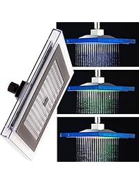 9" Square LED Shower Head - Rainfall Color Changing Shower Head by Mindful Design (Oil Rubbed Bronze)