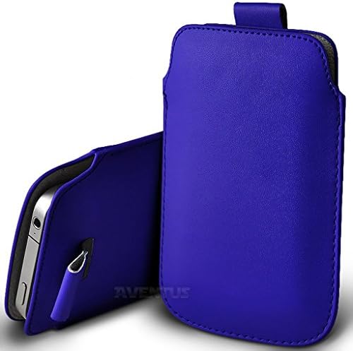 Aventus (Dark Blue) Samsung Galaxy A5 (2017) Case High Quality Pouch Sleeve Faux Leather Case Cover with Pull Tab Cord Slip In