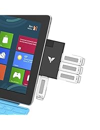 maketech Ultra Slim 4 Port USB 3.0 Hub de aluminio con giratorio conector, Negro