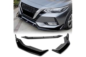 HK5 3 Pieces Front Bumper Lip Spoiler Splitter Side Body Kit Trim Protection Compatible with 2020-2023 Nissan Sentra 4DR Sedan (Painted Black)