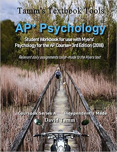 Ap Psychology Student Workbook For Use With Myers Psychology For The Ap Course 3rd Edition 2018 Relevant Daily Assignments Tailor Made To The Myers Text Tamm S Textbook Tools Tamm David 9781082281525 Books
