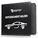 Basenor Registration Insurance Card Holder Slim Leather Car Document Holder for Auto Insurance Registration, Driver License with Magnetic Closure Black