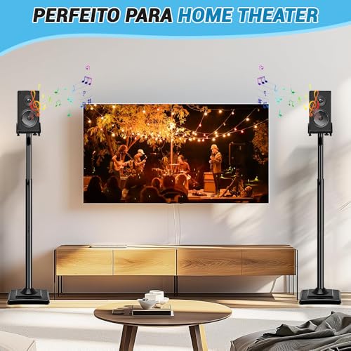 Pedestal Caixa de Som, Pedestal para Caixas Acústicas, Kit Pedestal Caixa Som, Suporte Caixa de Som, Kit 2 Pedestal Caixa Som