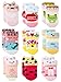 Growth Pal 9 Pack Non Skid Anti Slip Baby Socks with Grips Cotton Socks for Walking Toddlers 0-36 Months Girl-01
