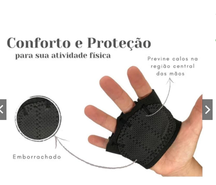 Luva de Academia Unissex, Antiderrapante, Neoprene, Ajustável, Preta, com Pegada Firme